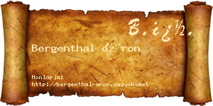 Bergenthal Áron névjegykártya